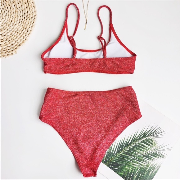 3/$50 • Shiny & Spicy | Red Bikini Bathing Suit - Picture 7 of 12